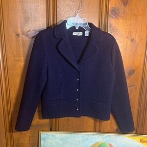 1960’s Vintage Boiled Wool Women's Navy Jacket